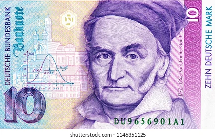 10 Deutsche Mark banknote featuring Carl Friedrich Gauss